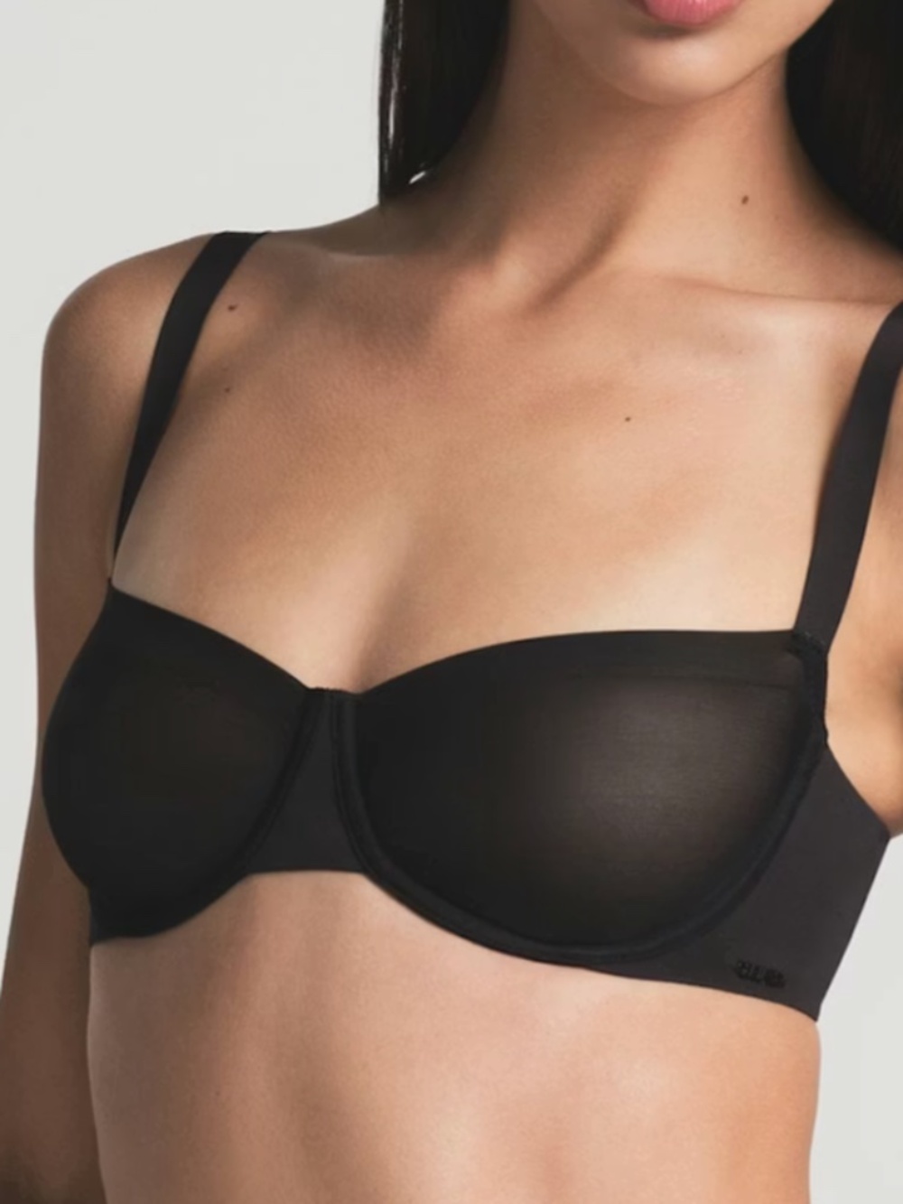 Skims No Show Unlined Black Balconette Bra 36B